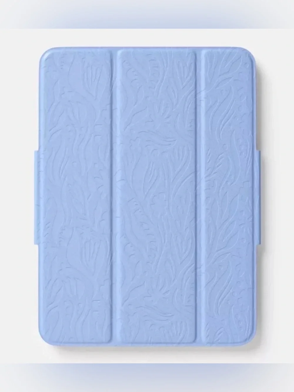 heyday Light Blue Tablet Folio Case with Floral Magnetic Straps